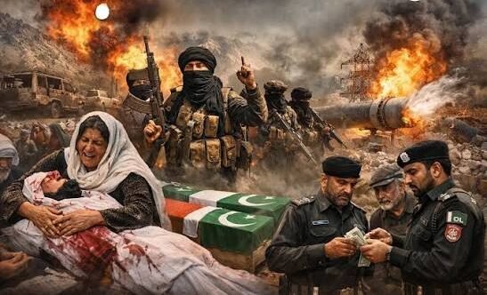 A symbolic view of Khyber Pakhtunkhwa highlighting public safety, peace and questions about the provincial government's priorities.