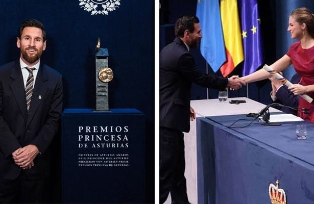 Lionel Messi Receives 2026 Princess of Asturias Award in Spain Lionel Messi receives the 2026 Princess of Asturias Award from Princess Leonor during a ceremony in Oviedo, Spain, on Oct. 23.