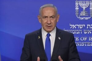 Israeli Prime Minister Benjamin Netanyahu speaking about Iran’s nuclear program and Israel’s national security concerns.