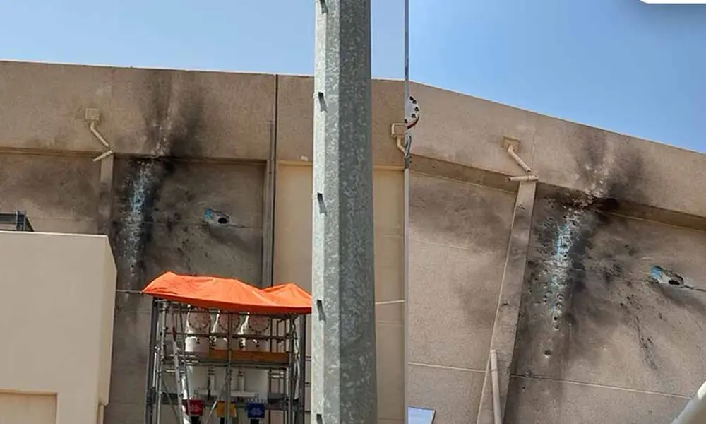 Taibah power distribution station in Madinah after the reported Houthi attack