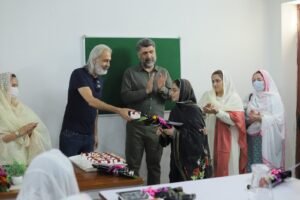 Faisal Amin Gandapur attends the welcoming ceremony for the first batch of female cadets at Girls Cadet College Dera Ismail Khan.