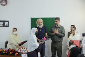 Faisal Amin Gandapur attends the welcoming ceremony for the first batch of female cadets at Girls Cadet College Dera Ismail Khan.