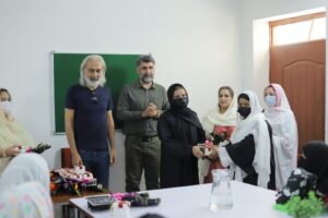 Faisal Amin Gandapur attends the welcoming ceremony for the first batch of female cadets at Girls Cadet College Dera Ismail Khan.