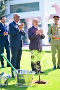 Maldives President Mohamed Muizzu receives a Guard of Honour during an official reception hosted by Prime Minister Shehbaz Sharif at the Prime Minister’s House in Islamabad.