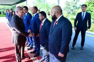 Maldives President Mohamed Muizzu receives a Guard of Honour during an official reception hosted by Prime Minister Shehbaz Sharif at the Prime Minister’s House in Islamabad.