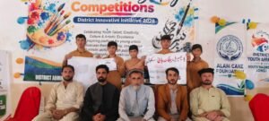 Young participants take part in painting and calligraphy competitions organized by the District Youth Office in South Waziristan Lower.